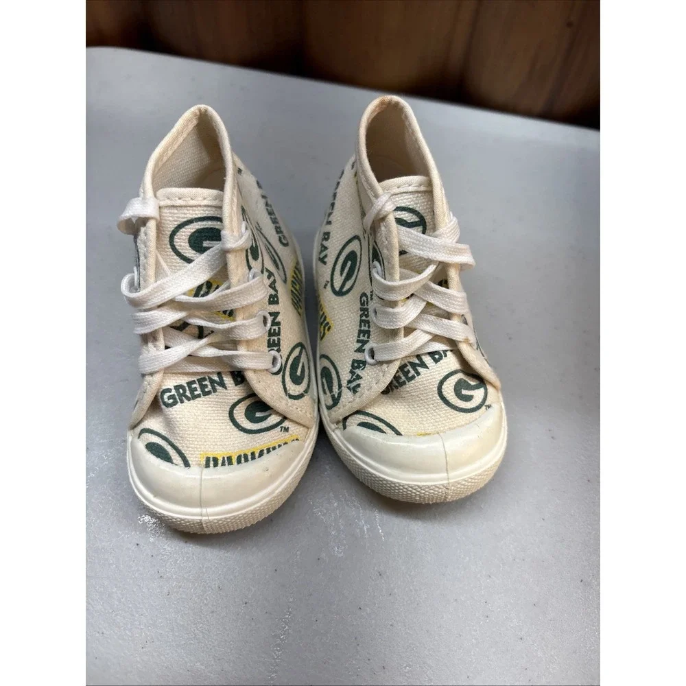 Green Bay Packers Baby High Top Shoes Size 1 Vintage Football USA Excellent